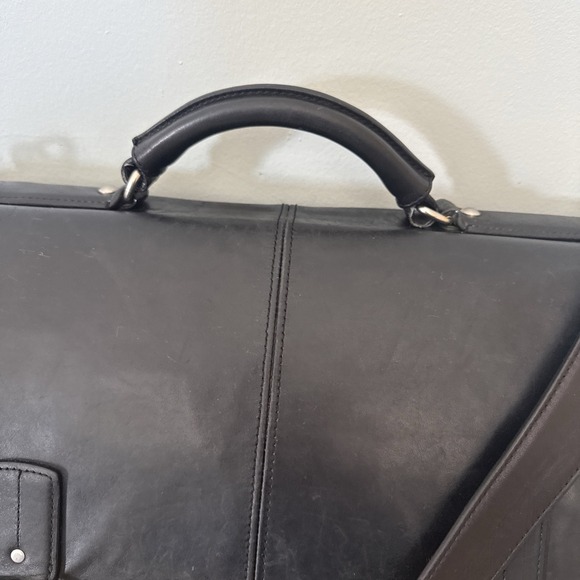 Coach Thompson Executive Black Leather Laptop Bag Briefcase Attache 6455 - Picture 5 of 16